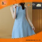 High quality women denim dress with new patterns wholesale