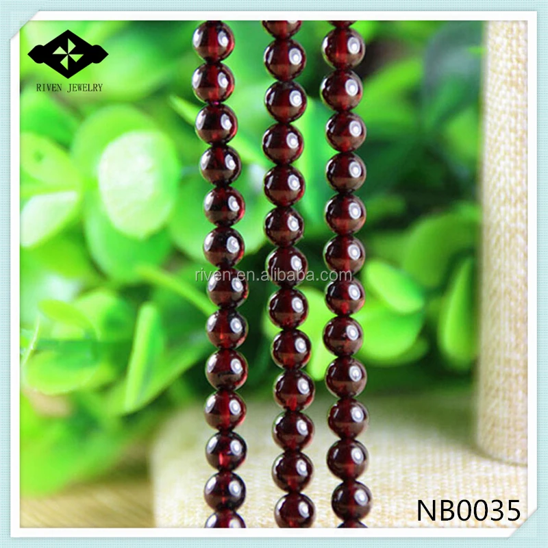 NB0035 Natural Semi precious Stone Bead 4mm 6mm 8mm 10mm garnet loose bead.jpg