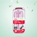 albo brand wholesale children kids feeding spoon fork chopsticks 3 in 1 set safe baby children tableware