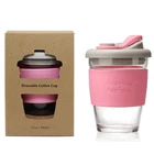 custom glass coffee mug lids for mugs reusable travel Leak proof coffee cup