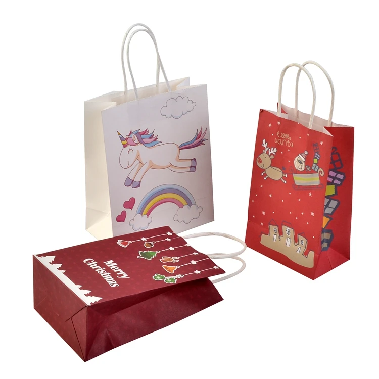 new printing logo christmas gift bag paper / cute