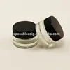 Clear color 5ml mini tempered glass storage wax oil jar food grade glass cream jar with black rough lid