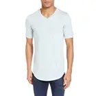 china manufacture wholesale 100% cotton men longline short sleeve long t shirt