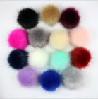 Faux Fake Handmade Fox Fur Pom Poms Pompom Ball with Snap Clip For Knitting Beanie