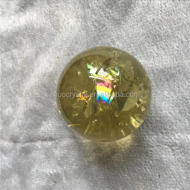 gifts & crafts  sphere  rock quartz citrine crystal ball sphere