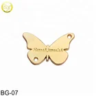 Eco-friendly Clothing Eco-friendly Butterfly Metal Engraved Logo Brand Name Tag Metal Clothing Logo