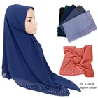 yw83 women bandana cloth wrap solid color shawls headband maxi Lace plain bubble chiffon muslim hijabs Scarf shawl