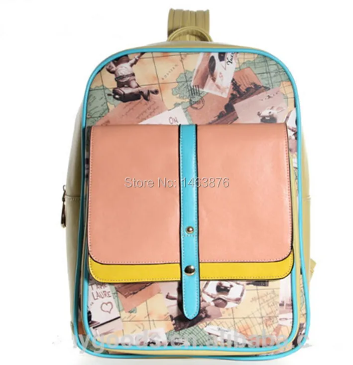 2014 new Cheap Wholesale Fashion Ladies vintage backpack preppy backpack PU travel bag fasion backpack lady bag free shipping