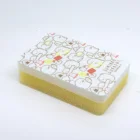 Cute Japanese dish washing sponge printed nonwoven sponge cleaning pad