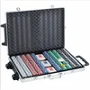 Excellent quality durable rolling trolley aluminum case 1000 poker chip set