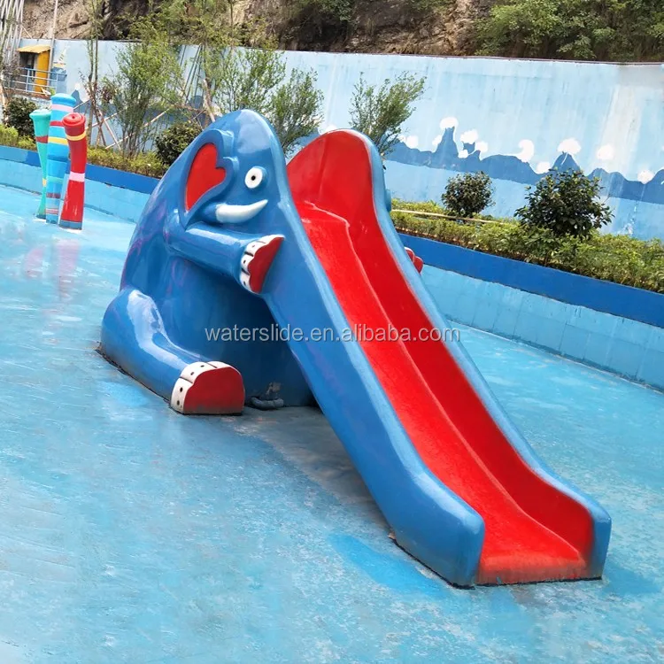 kids cartoon features fiberglass small water slide for water