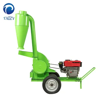 Electric Motor Maize straw Grinding Hammer Mill With Cyclone