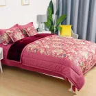 Wholesale 100% polyester fibre Red Wedding Blanket 6PCS Bedding SetComforter Sets Printing Bed Sheet