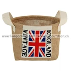 Environmental custom printed shoe wine jute storage bag