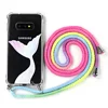 New Gradient Rope Lanyard Necklace Strap Phone Case for iPhone XS X 7 8 Plus,Protector TPU Smartphone Cover Case for Samsung S10