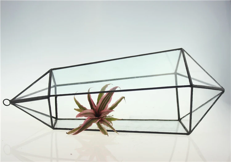 Five double diamond large geometric glass greenhouse plant micro landscape flowerpot container factory direct OEM