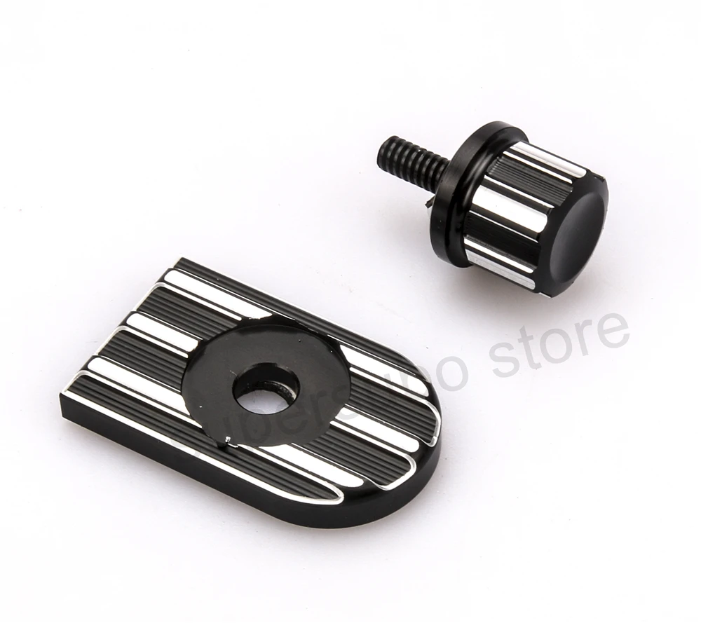 Black-CNC-Seat-Bolt-Tab-Screw-harley-street-glide-seat-bolts-Mount-Cover-road-king-seat