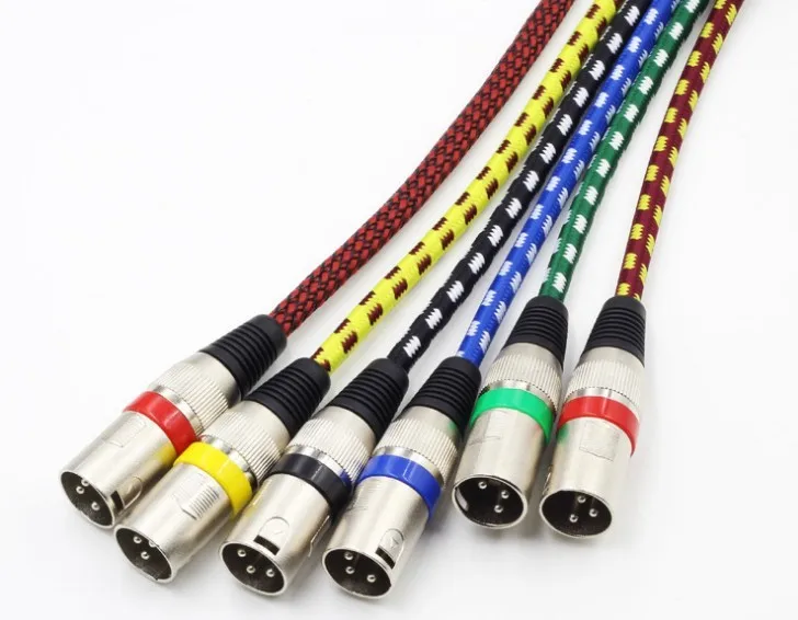 3Pin 5pin XLR Male to Female Microphone nylon braided fabric Cable,XLR Extension Cable - ANKUX.COM