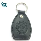 Wholesale Logo Embossed Custom Key Ring Leather Keychain Charger