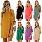 Wholesale new style round neck long sleeve casual women dress