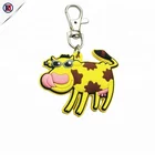 Manufacturer chinese cheap custom style christmas 3d animal keychain silicone soft rubber pvc key chain with logo