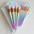 10pcs Mermaid Makeup Brush Set Fish Tail Foundation Blush Eye shadow Make up Brush Contour Blending Cosmetic Brushes Kit