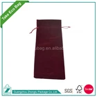 Wholesale custom drawstring fabric velvet gift wine bag wine bottle bag