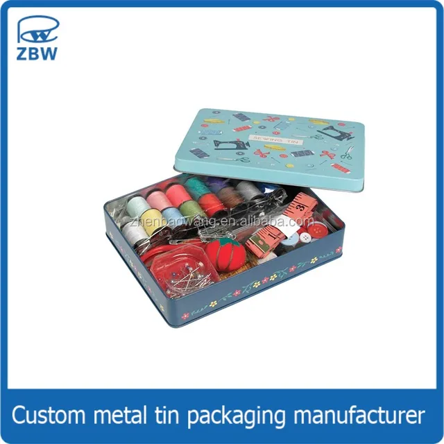 full color printing small metal tin box sewing kit packaging tin