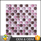 Factory Purple Mix White Glass Mosaic Tile For Kitchen Backsplash Wall Decoration