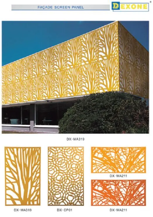 Decorative Aluminum Laser Cut Carved Panel for building curtain wall