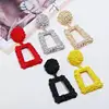 5 Colors Vintage Large Big Square Drop Earrings Dangle Hanging Maxi Brincos For Women Female Punk Bohemian Statement Jewelry