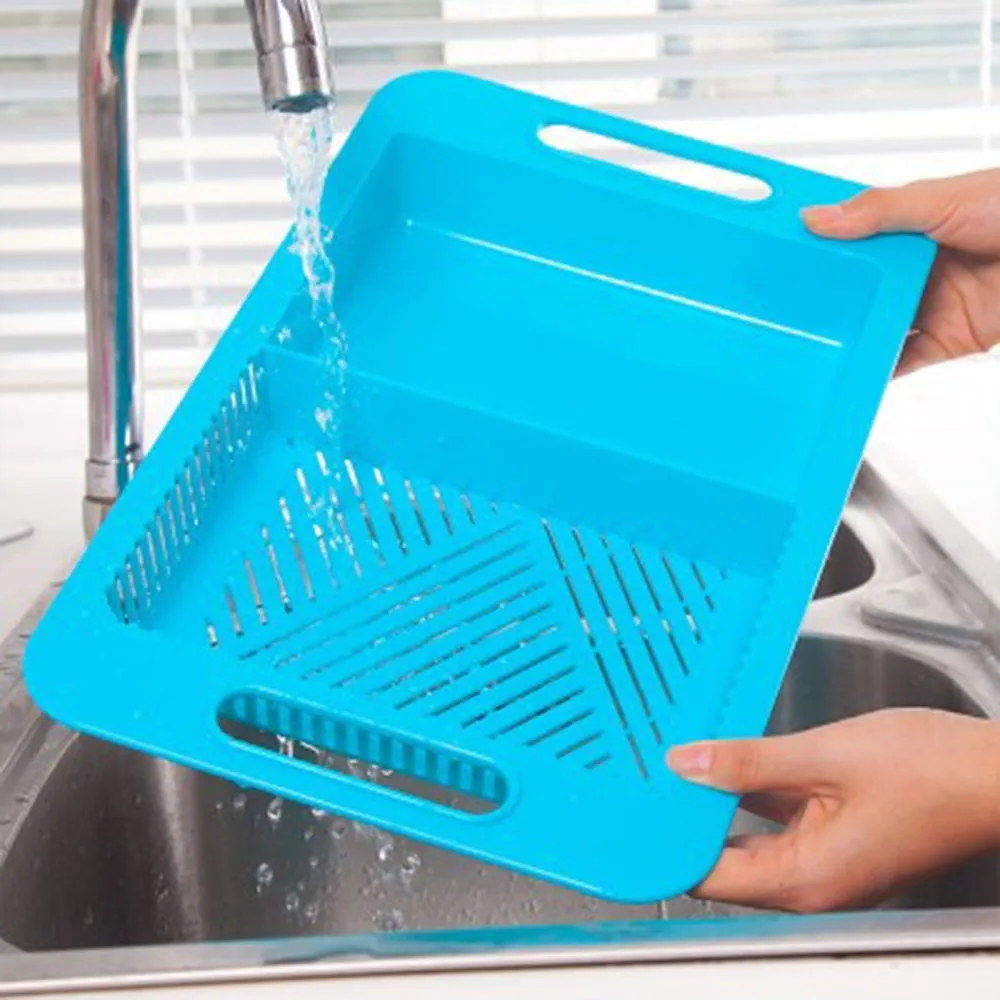 Cutting Kitchen Board With Chopping Block Draining Board Dishes To Wash Cut With The Drain Basket Creative 2 in 1 Drawer KC1110
