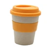 12oz Wheat straw cups biodegradable coffee cup private lasbel coffee cup with snap lid