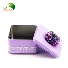 fancy mini wedding tin gift box flower tin box