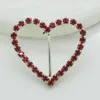 Wholesale Crystal Rhinestone Chair Sash Diamond Heart Shaped Belt Buckle Ribbon Slider