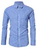 6XL Blue / white / black Business Men Shirt Casual Long Sleeve Shirt Classic Striped Male Social Elegant Shirts camisa