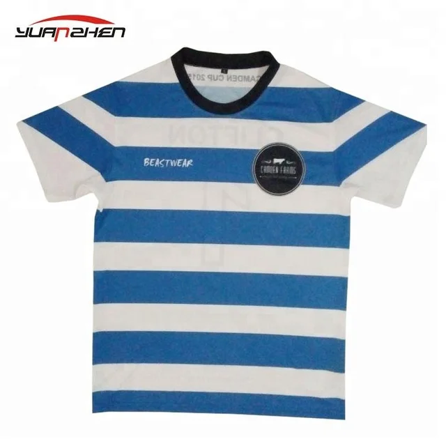 New design stripe unisex design sublimated soccer uniform football jersey