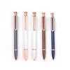 High quality fashion corporate gift rose gold design premium click metal ballpoint pens with custom laser logo