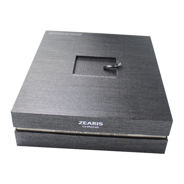 high quality black paper cardboard wine bottle packaging box