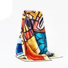 100% Digital Print Shawl Oversized Silk Scarf Fashionable