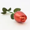 Wholesale high quality creative aluminum colorful flower shaped jewelry ring box for propose/wedding