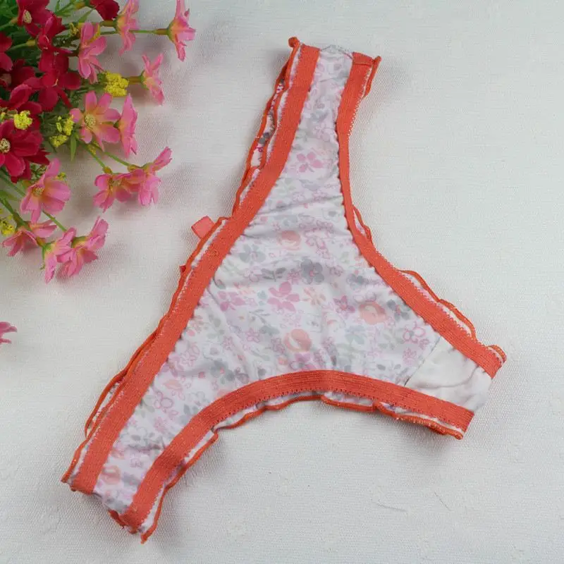 Stock 2016 Lovely girl comfort watermelon red Cotton Real Bow women underwear thongs bragas women panties sey underwear women br