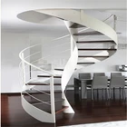 Steel wood curved staircase/Internal residential double stringer curve stairs