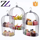 Zhuolin catering materials and equipments buffet decorative accessories 2 tier bird cage cake stands