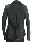 High Quality Wholesale European Style PU Leather Bomber Jacket Women