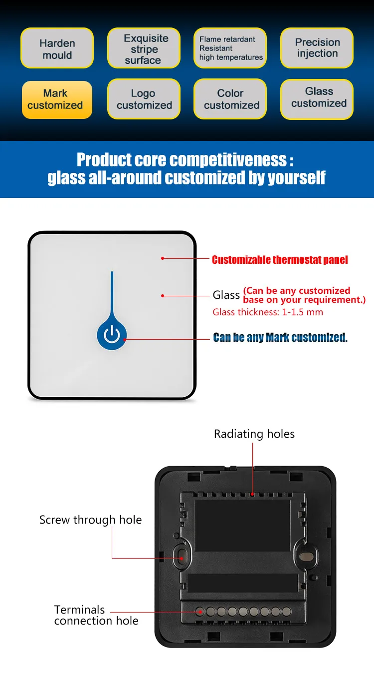 Smart Home Hotel Capacitive Led Sensitive plastic Touch Screen zigbee touch switch case - ANKUX.COM