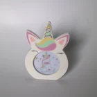 Hot custom unicorn children wooden wholesale diy photo frame for kids
