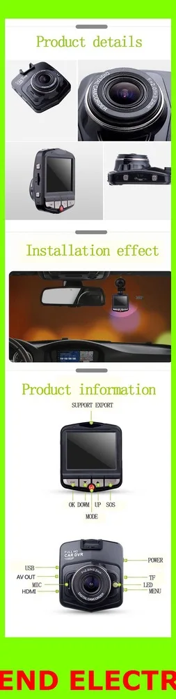 Original Novatek 96650 Car Dvr Camera Dash Cam Full HD 1080p Parking Video Recorder Mini Vehicle Black Box Night Vision