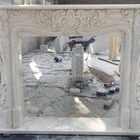 PFM natural marble carving stone fireplace mantel french style