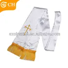 Satin White Christian Church Crucifix Scarves For Man And Women